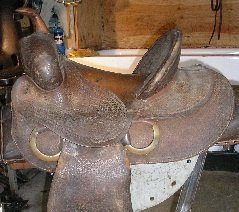 Western Saddle Before Restoration